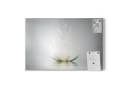 DEQORI Magnettafel 'Funkelnde Lotusblüte' Metall Whiteboard Grau/Weiß Bild 1