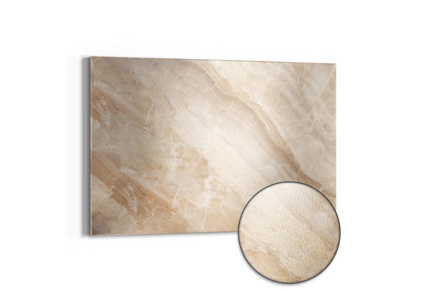 DEQORI Magnettafel Helle Marmorfläche Metall Whiteboard Beige - Bild 2