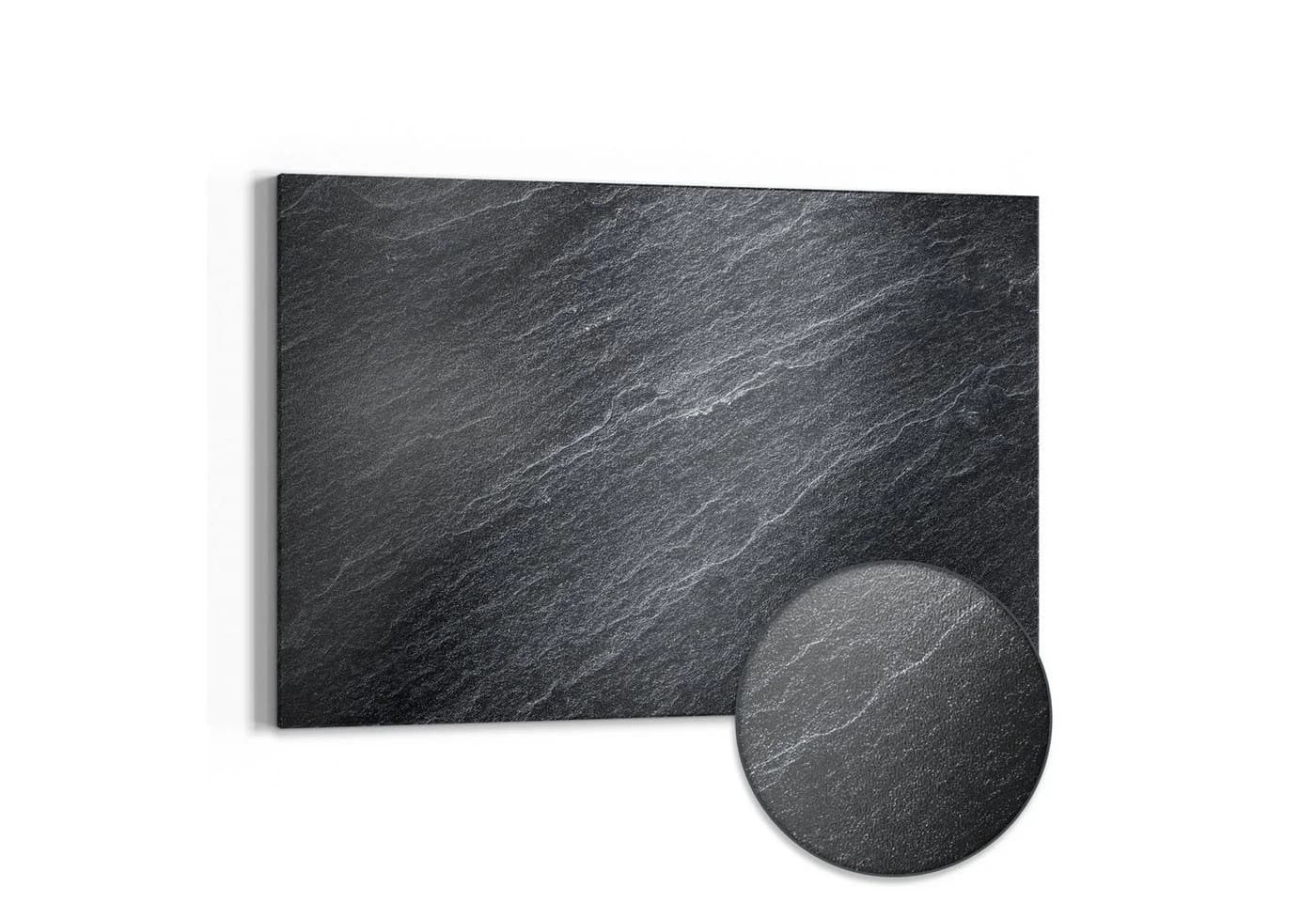 DEQORI Magnettafel Klassischer Schieferstein Metall Whiteboard Schwarz Grau - Bild 2