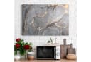 DEQORI Magnettafel Elegantes Marmormuster Metall Whiteboard Grau Gold Bild 3