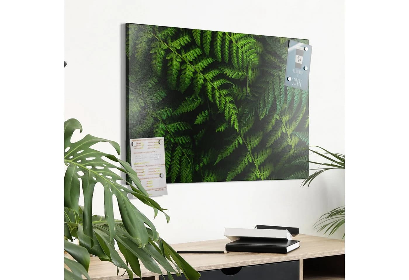 DEQORI Magnettafel 'Grüne Stille' Metall Whiteboard Grün Schwarz - Bild 4