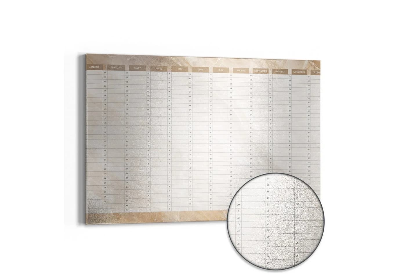 DEQORI Magnettafel Jahresplaner Beige Metall Whiteboard - Bild 2