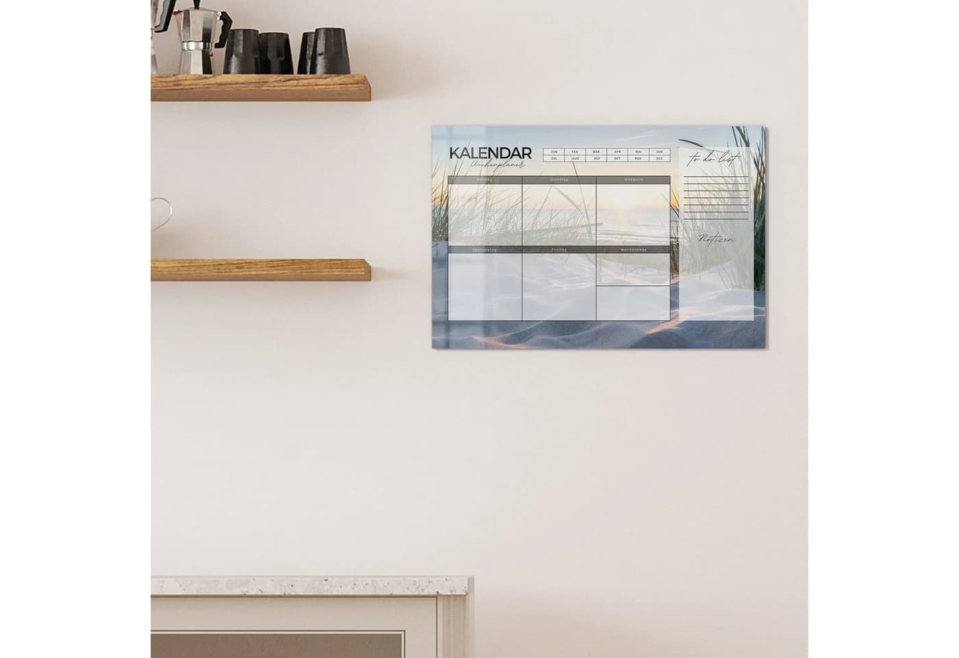 DEQORI Magnettafel Glas Wochenplaner Dünen Beige/Grün - Bild 3