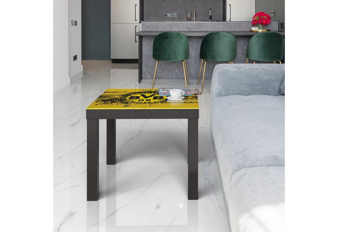DEQORI Couchtisch 'Wappen Borussia Dortmund' Glas Beistelltisch modern - Bild 5