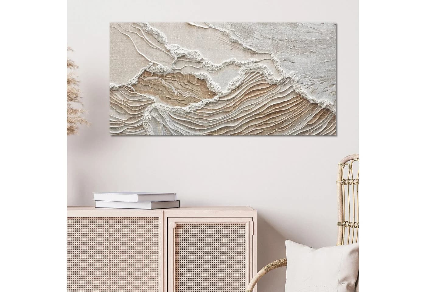 DEQORI Leinwandbild Sandwellenzauber Hybrid Modern Beige Weiss - Bild 4