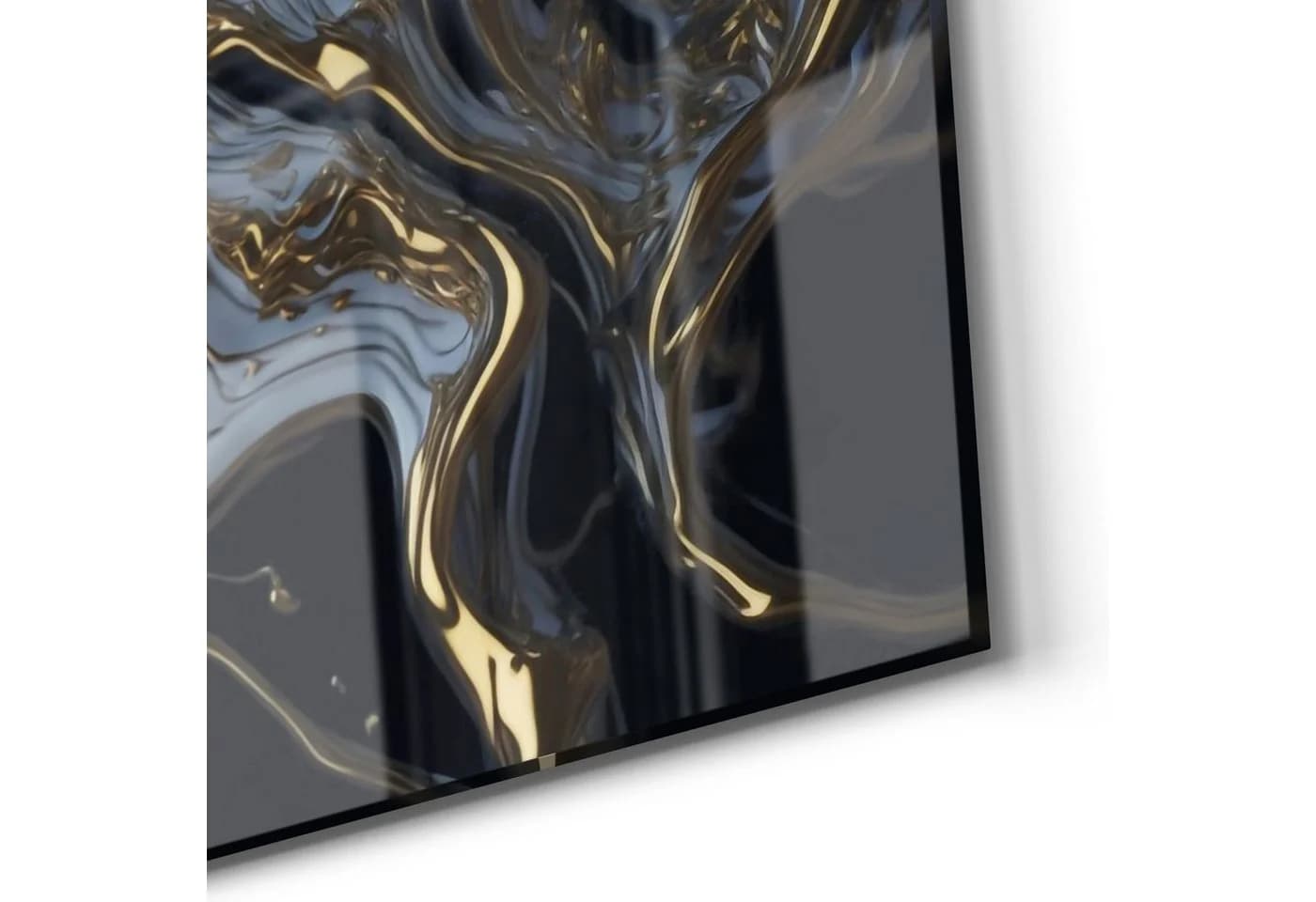 DEQORI Glasbild 'Fließendes Gold' Abstrakt 100x50 cm - Bild 5