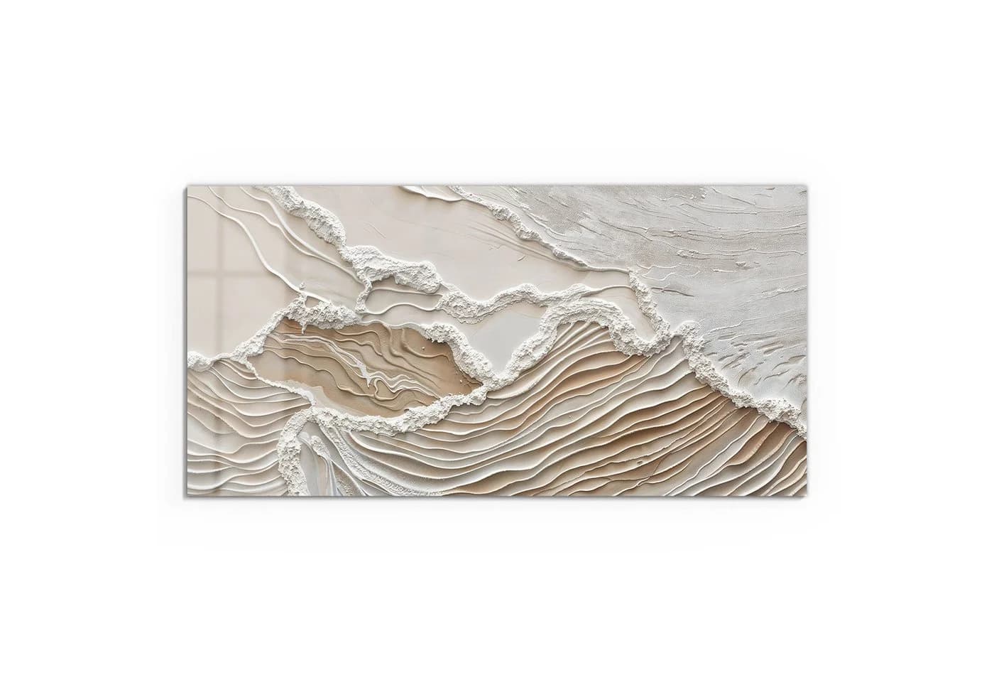 DEQORI Glasbild Sandwellenzauber Modern Beige Weiß