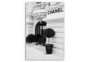 DEQOART Glasbild 'Chanel Eleganz' Schwarz-Weiß Modern Bild 1