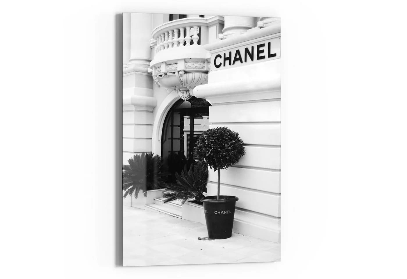 DEQOART Glasbild 'Chanel Eleganz' Schwarz-Weiß Modern - Bild 2