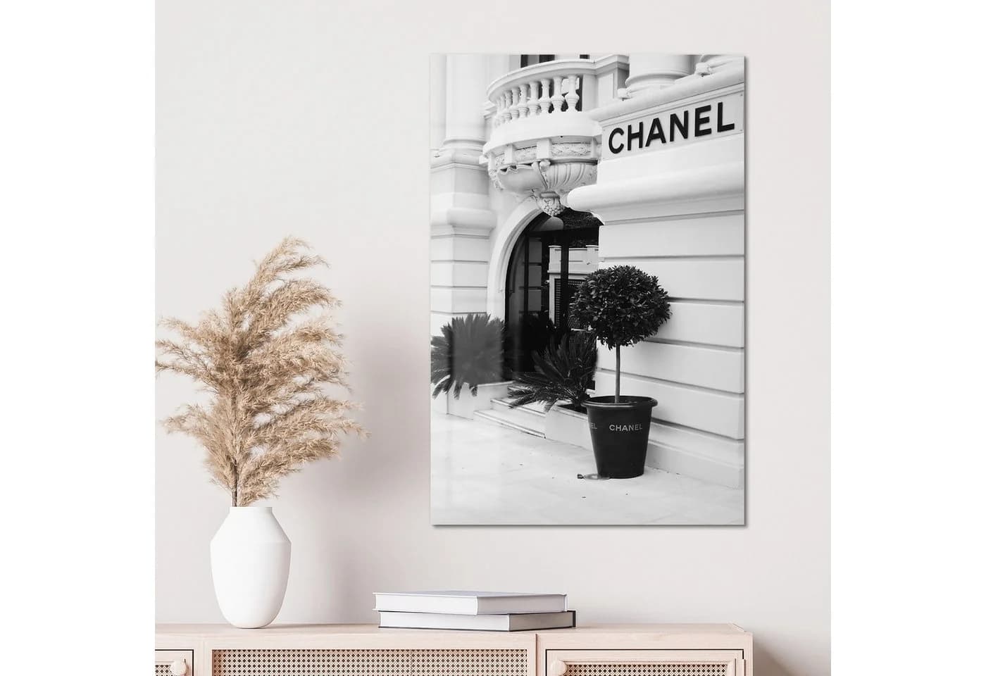 DEQOART Glasbild 'Chanel Eleganz' Schwarz-Weiß Modern - Bild 4