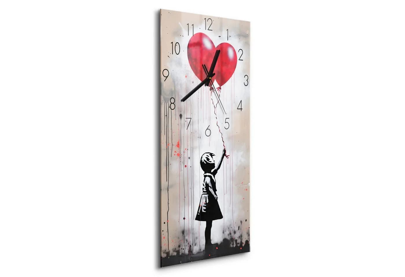 DEQORI Wanduhr 'Herzflug der Hoffnung' Modernes Graffiti Motiv Glas