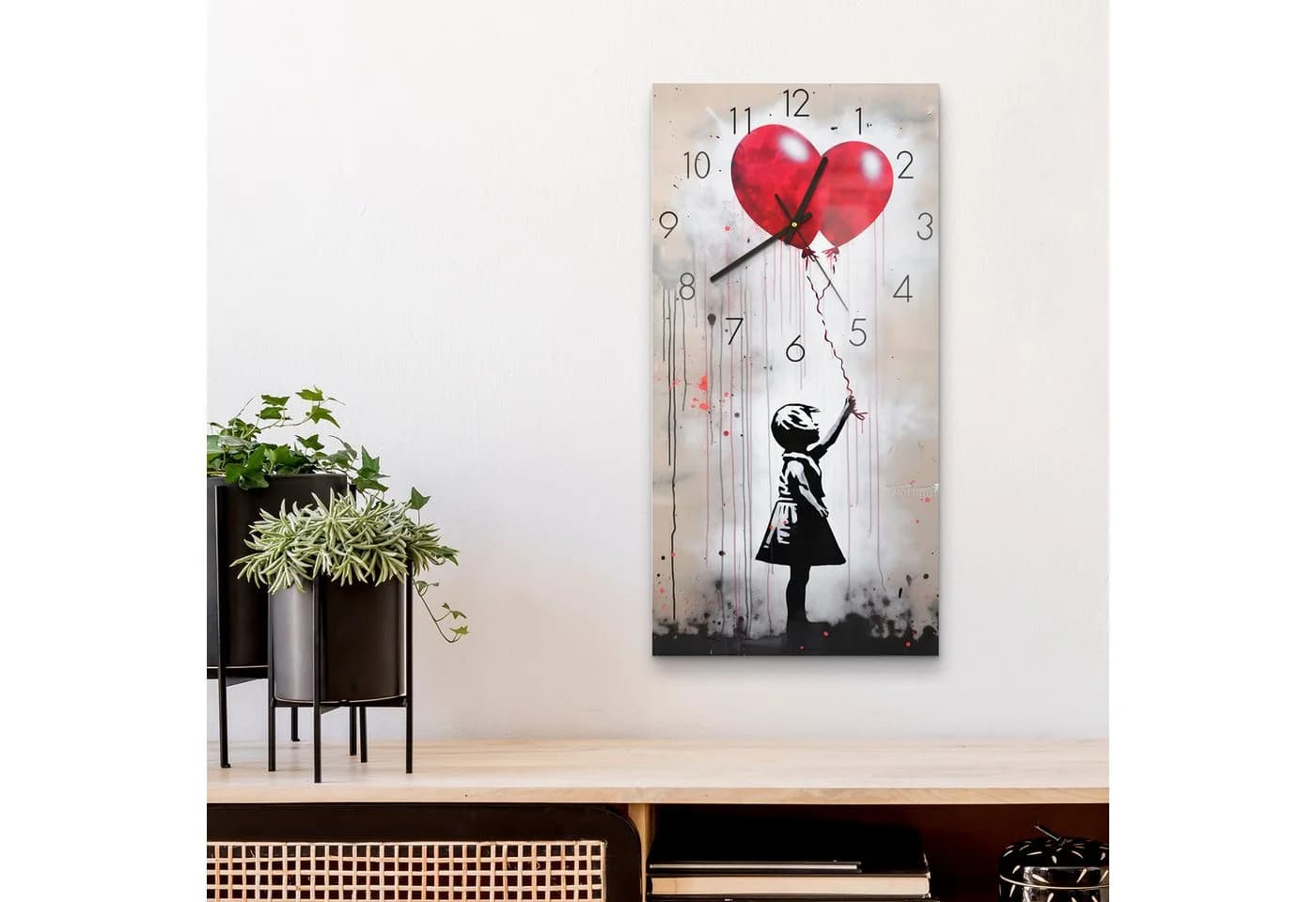 DEQORI Wanduhr 'Herzflug der Hoffnung' Modernes Graffiti Motiv Glas - Bild 4