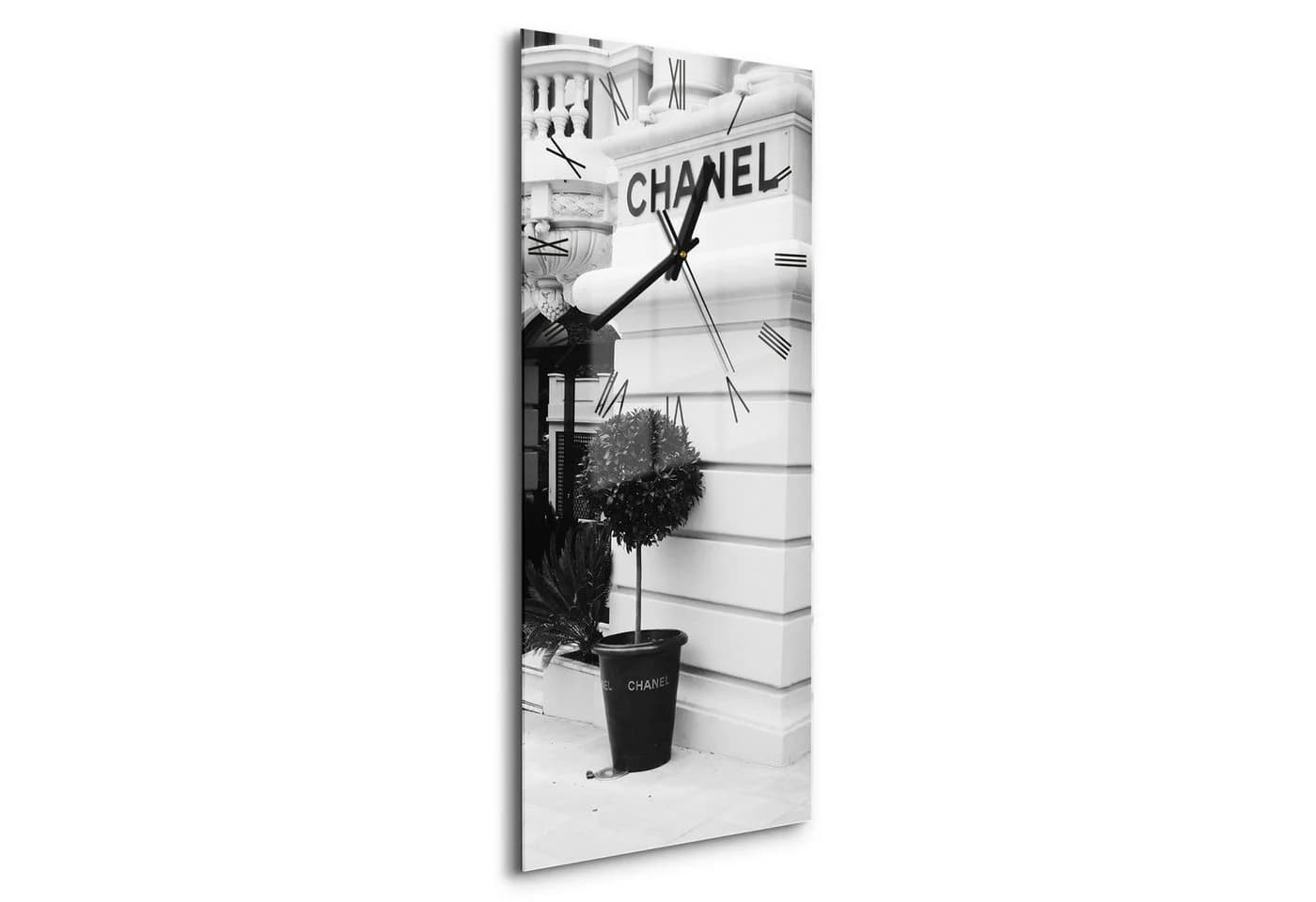 DEQORI Wanduhr 'Chanel Eleganz' Glas Modern Schwarz/Weiß
