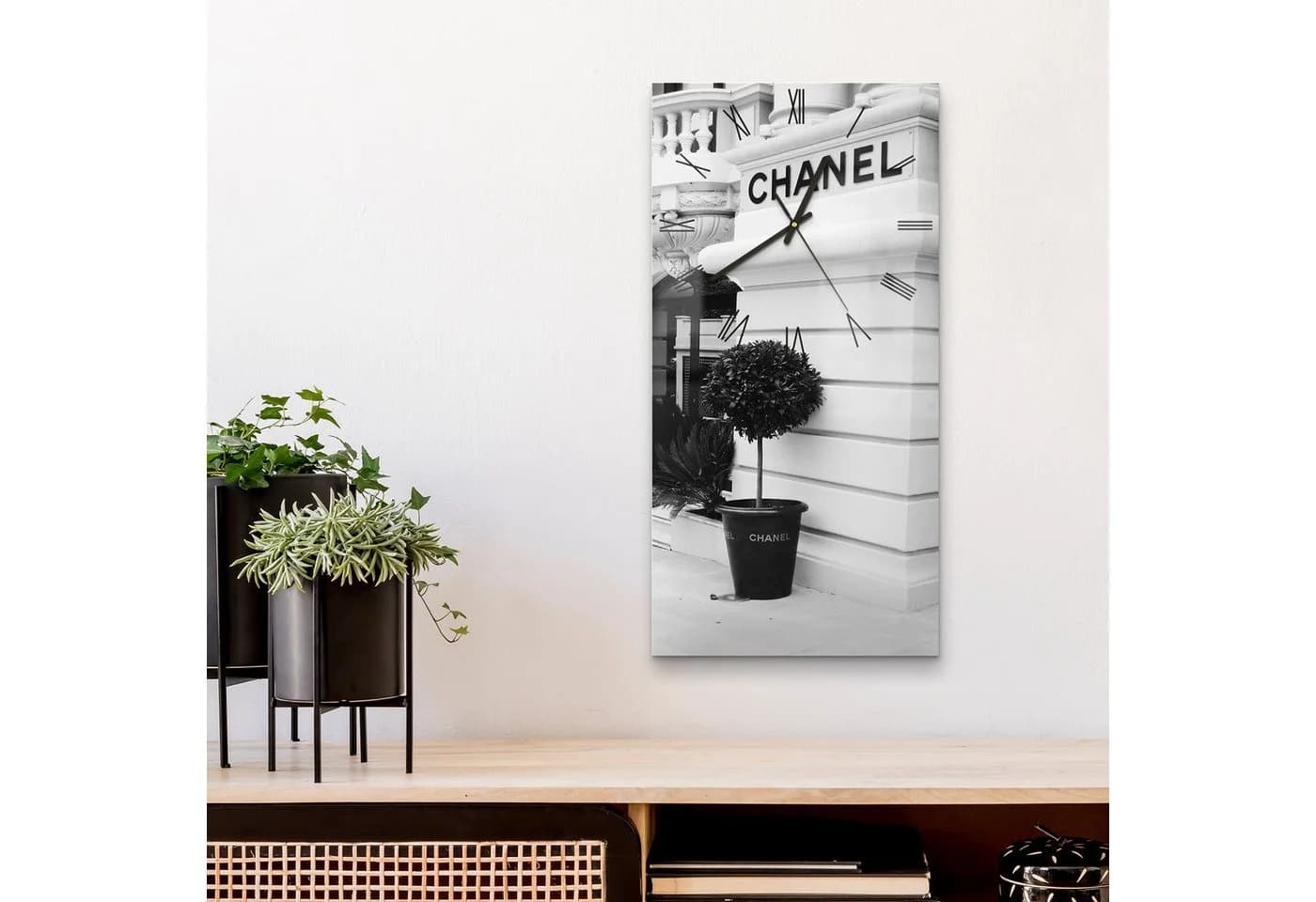 DEQORI Wanduhr 'Chanel Eleganz' Glas Modern Schwarz/Weiß - Bild 4