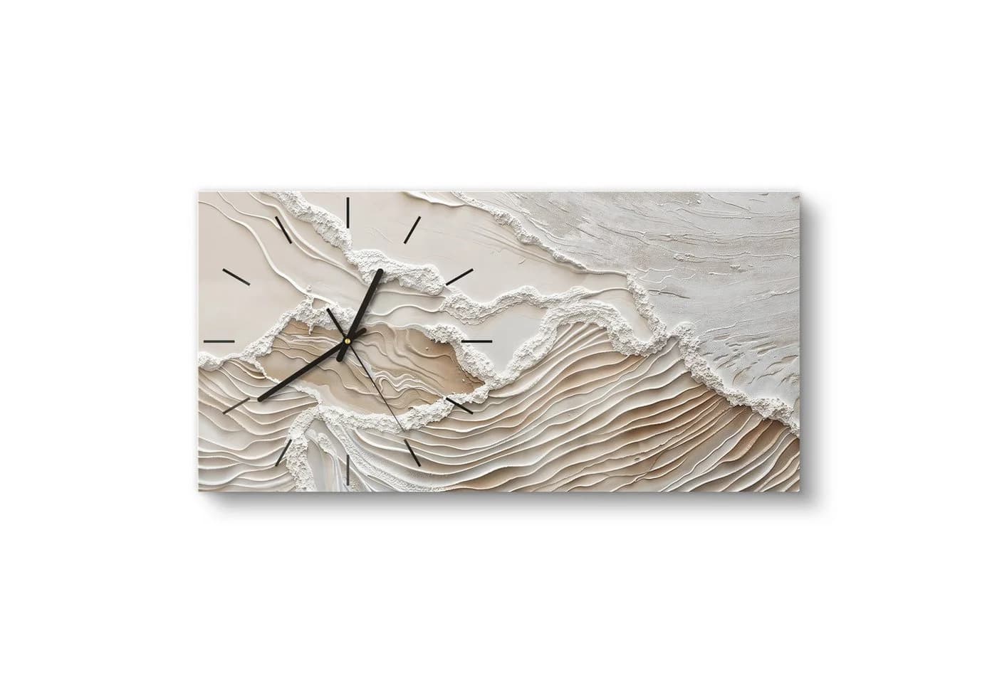 DEQORI Wanduhr 'Sandwellenzauber' Modern Glas Beige/Weiß - Bild 2