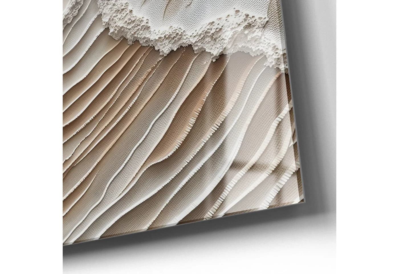 DEQORI Wanduhr 'Sandwellenzauber' Modern Glas Beige/Weiß - Bild 5