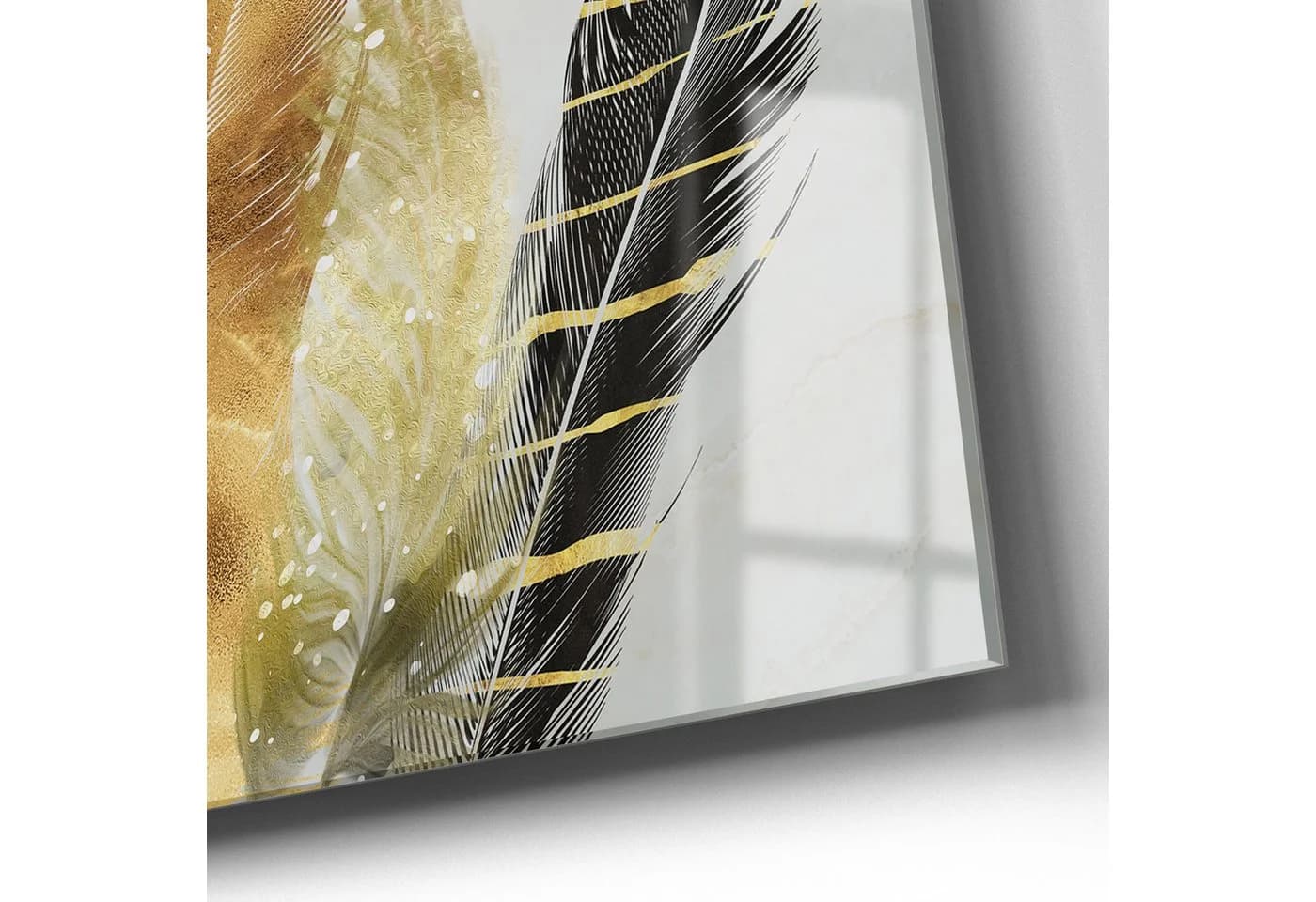 DEQORI Wanduhr Goldener Heimsegen Glas Modern - Bild 5