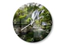 DEQORI Wanduhr 'Verborgenes Wasserwunder' Glas Braun/Grün Bild 2
