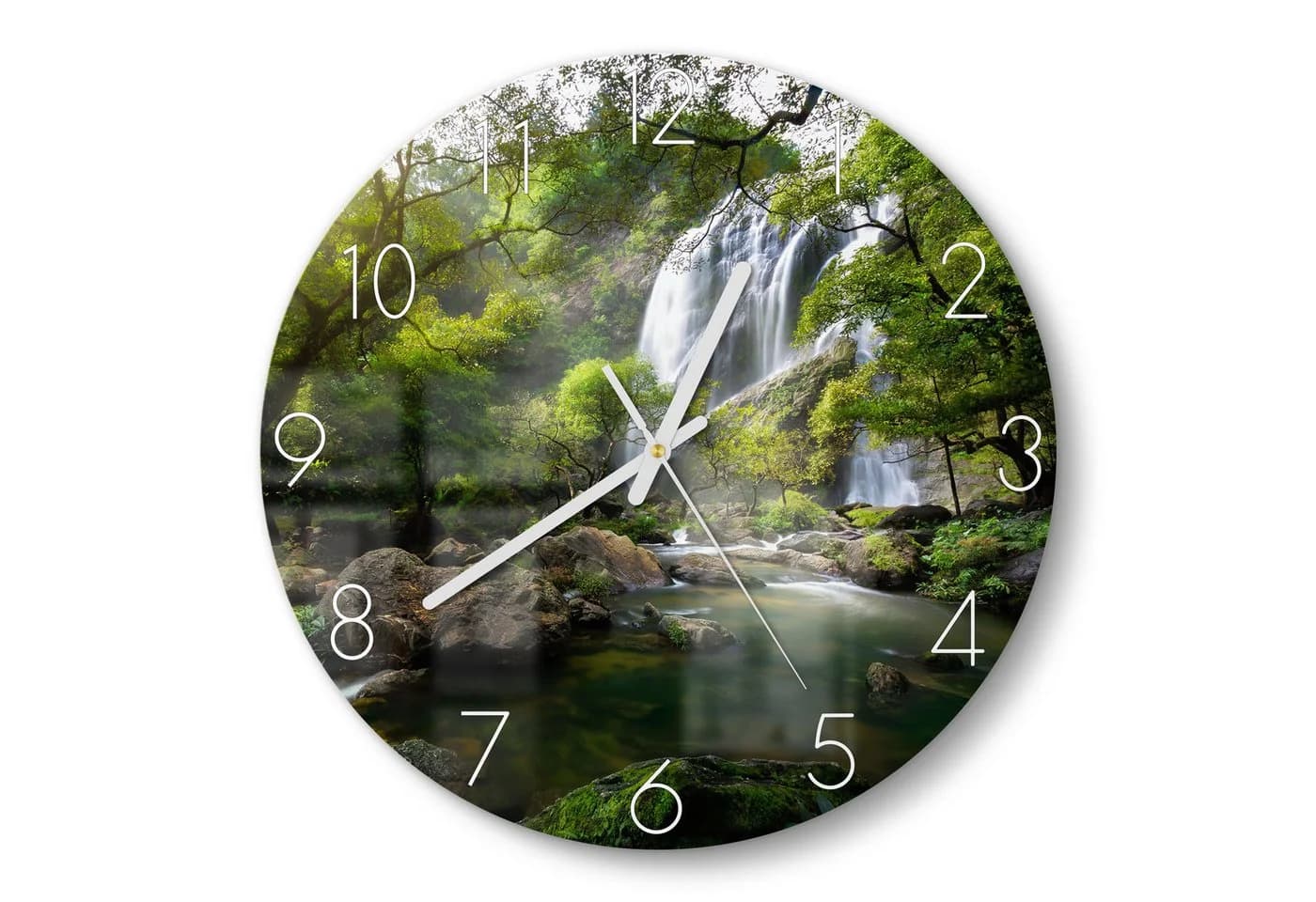 DEQORI Wanduhr 'Verborgenes Wasserwunder' Glas Braun/Grün - Bild 2