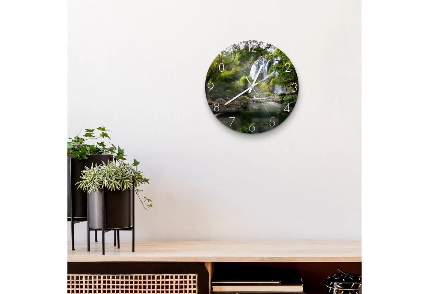 DEQORI Wanduhr 'Verborgenes Wasserwunder' Glas Braun/Grün - Bild 4