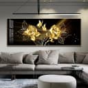 TPFLiving Leinwand-Kunstdruck Blumenmotiv Breitbild 40x120cm Bild 1