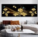 TPFLiving Leinwand-Kunstdruck Blumenmotiv Breitbild 40x120cm Bild 3
