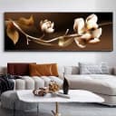TPFLiving Leinwand-Kunstdruck Blumenmotiv Breitbild 40x120cm Bild 4