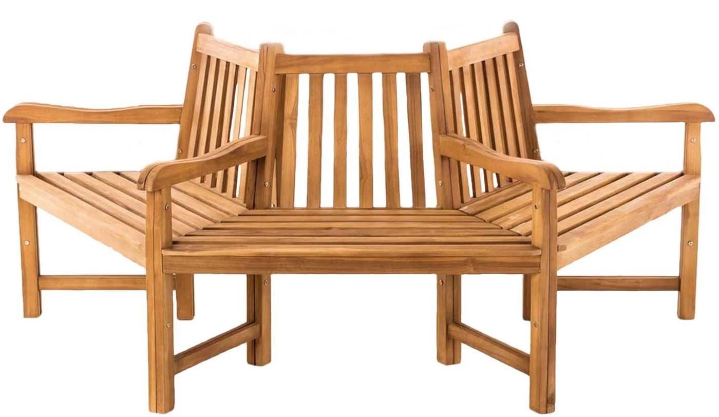 TPFGarden Baumbank Kenny Teak massiv 200 cm halbrund - Bild 5