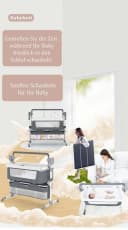 TPFFamily Beistellbett Babybett mit Wiegefunktion und Soundsystem Grau/Beige Bild 1