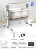 TPFFamily Beistellbett Babybett mit Wiegefunktion und Soundsystem Grau/Beige Bild 2