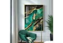 TPFLiving Leinwandbild 3er Set Abstrakte Marmorstrukturen Grün Schwarz Gold Bild 1