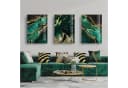 TPFLiving Leinwandbild 3er Set Abstrakte Marmorstrukturen Grün Schwarz Gold Bild 4