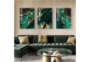 TPFLiving Leinwandbild 3er Set Abstrakte Marmorstrukturen Grün Schwarz Gold Bild 5