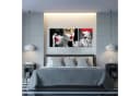 TPFLiving Leinwandbild 3er Set Frau mit roten Lippen Schwarz Rot Gold Bild 4