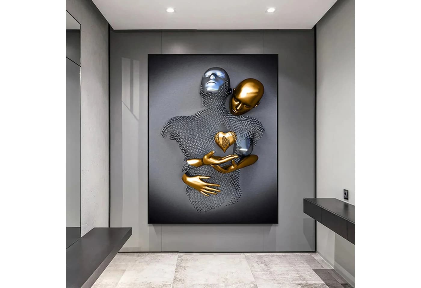 Kunstdruck Liebespaar auf Leinwand - Bild 4