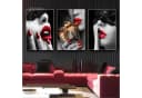 TPFLiving Leinwandbild Rote Lippen Schwarz Rot 40x60cm Bild 1