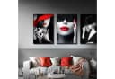 TPFLiving Leinwandbild Rote Lippen Schwarz Rot 40x60cm Bild 4