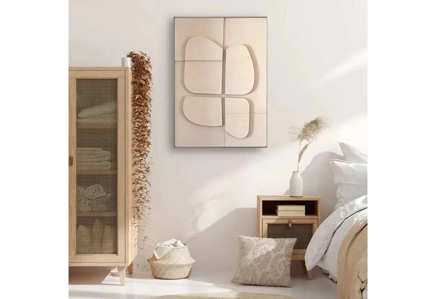 TPFLiving Leinwandbild Nordic Art Schwarz Grau Braun Beige - Bild 3