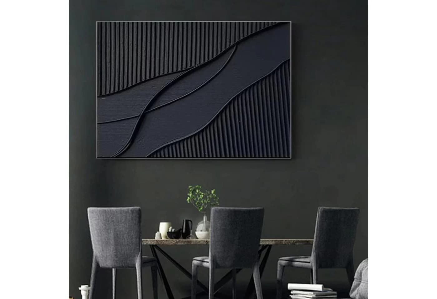 TPFLiving Leinwandbild Nordic Art Schwarz Abstrakt - Bild 3