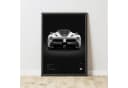 TPFLiving Supersportwagen-Kunst Leinwandbild XXL 20x30 cm Grau Schwarz Weiß Bild 1