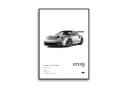 TPFLiving Supersportwagen-Kunst Leinwandbild XXL 20x30 cm Grau Schwarz Weiß Bild 2