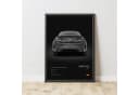 TPFLiving Supersportwagen-Kunst Leinwandbild XXL 20x30 cm Grau Schwarz Weiß Bild 5