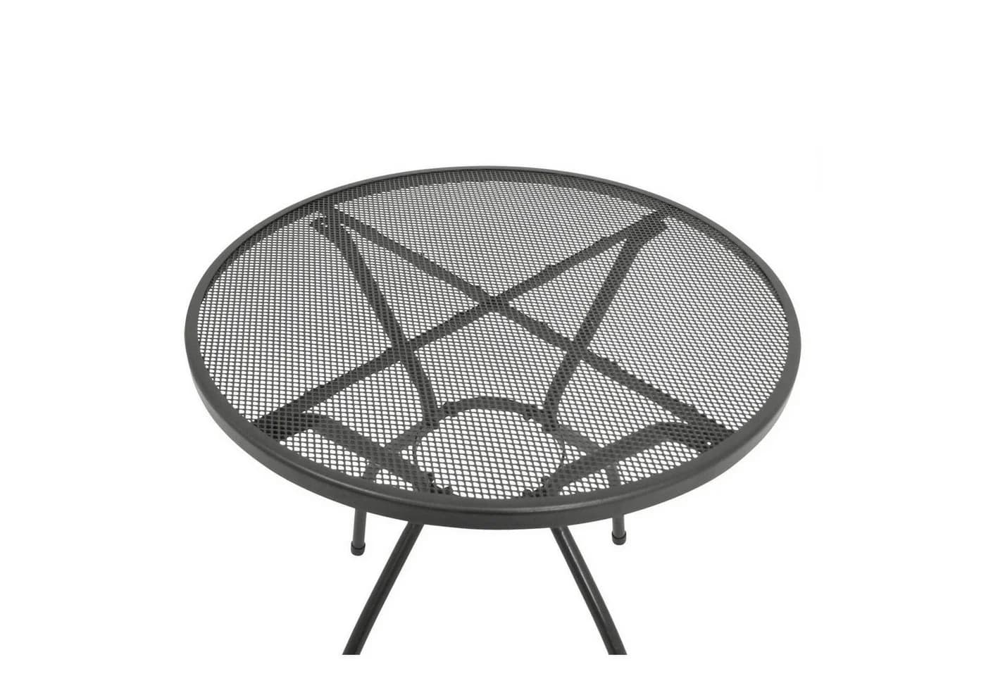 TPFGarden Gartentisch GLASGOW Streckmetall Rund Anthrazit Outdoor Esstisch