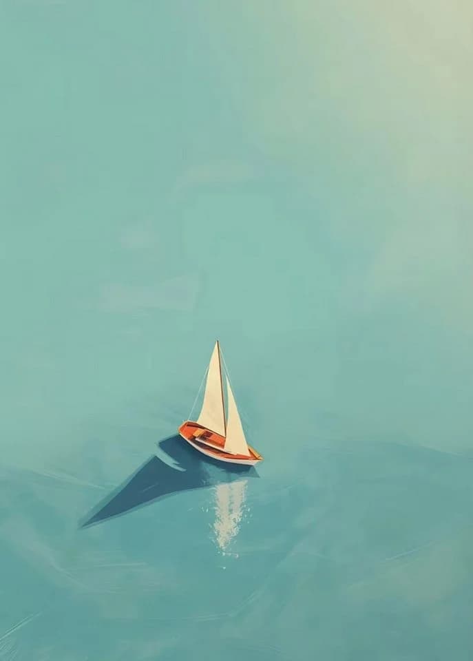 TPFLiving Leinwandbild Strand Meer Ozean Boote Segelschiffe Grün Beige Blau - Bild 2