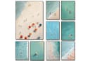 TPFLiving Leinwandbild Strand Meer Ozean Boote Segelschiffe Grün Beige Blau Bild 3