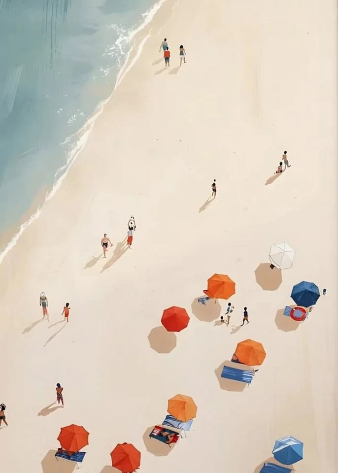 TPFLiving Leinwandbild Strand Meer Ozean Boote Segelschiffe Grün Beige Blau - Bild 2