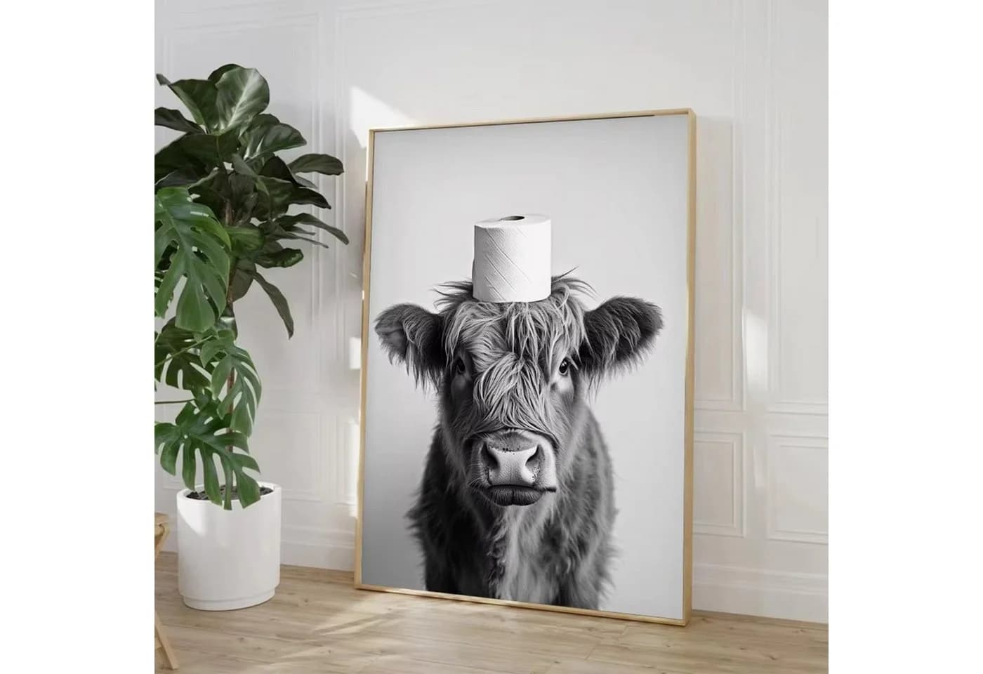 TPFLiving Leinwandbild XXL Lustige Tiere Schwarz/Weiß - Bild 4