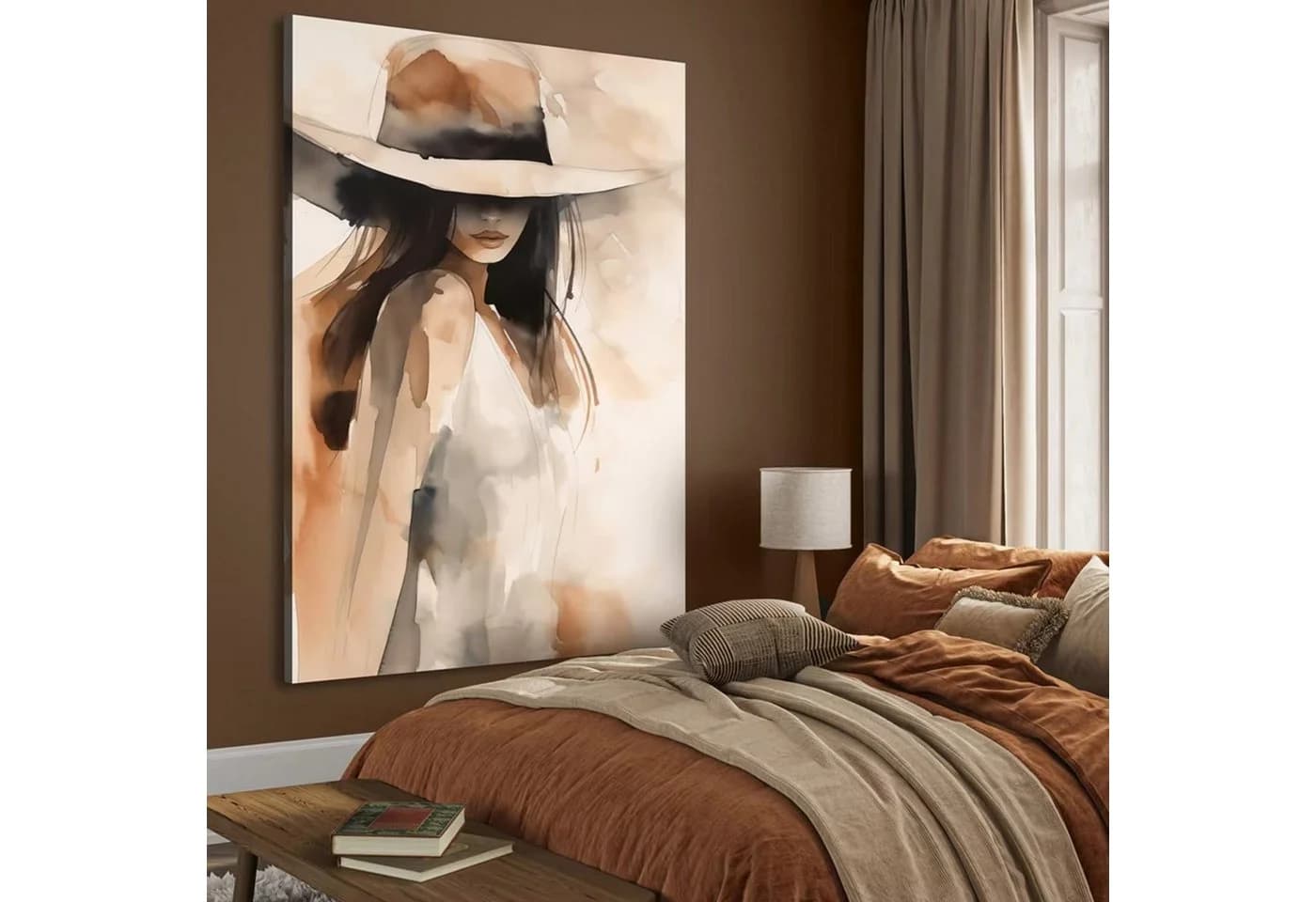 TPFLiving Leinwandkunstdruck Abstraktes Frauenporträt Beige Braun - Bild 5