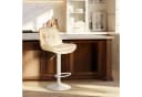 TPFLiving Barhocker höhenverstellbar mit Rückenlehne Kunstleder beige Bild 2