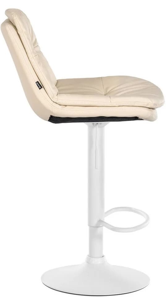 TPFLiving Barhocker höhenverstellbar mit Rückenlehne Kunstleder beige - Bild 4